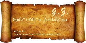 Gyárfás Zoltána névjegykártya